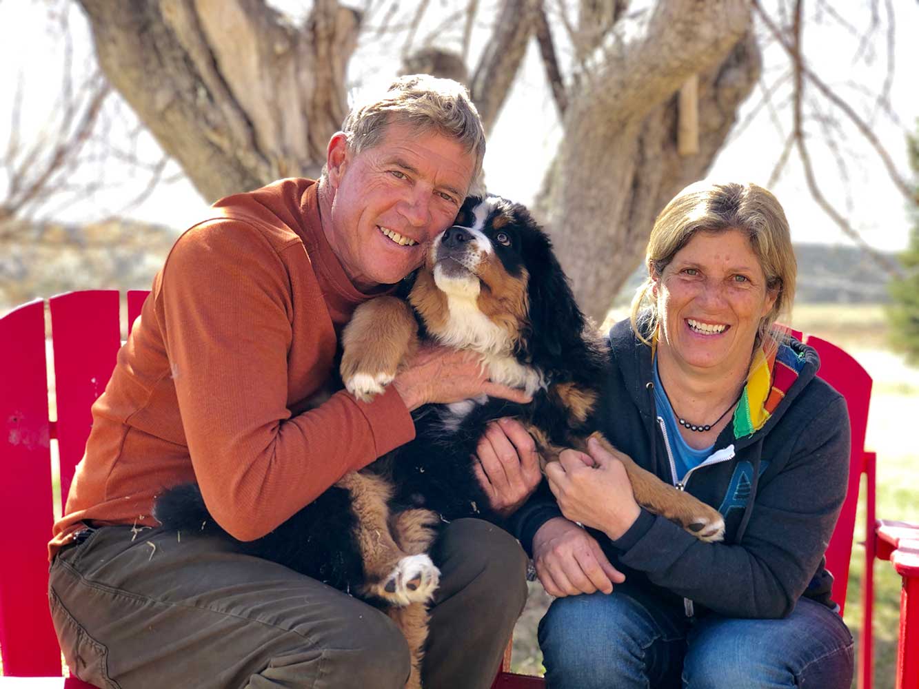 Ted Hoff with a dog